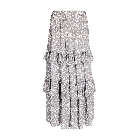 NWT Intermix Odette Tiered Ruffle Paisley Voile Midi Maxi Skirt Medium - Picture 4 of 13